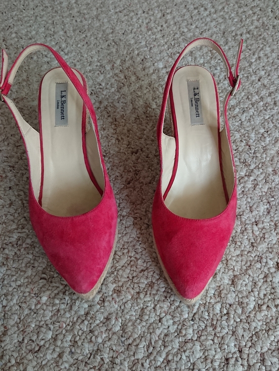 LK Bennett Shoes - LK Bennett Bethany red Suede Pointed Slingback espadrille size 9